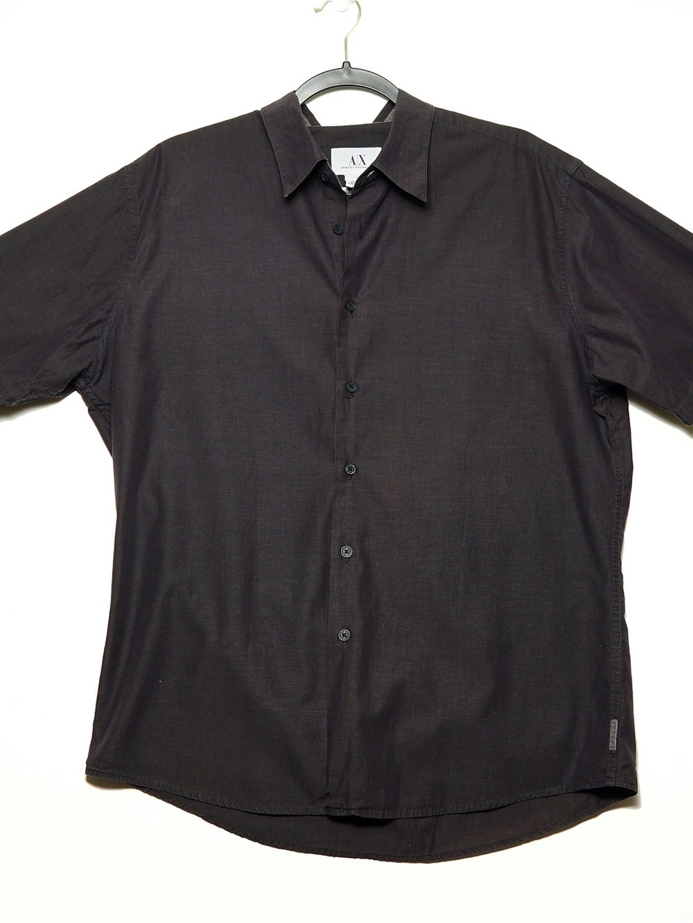Armani Exchange Black Short-Sleeve Button-Down Shirt